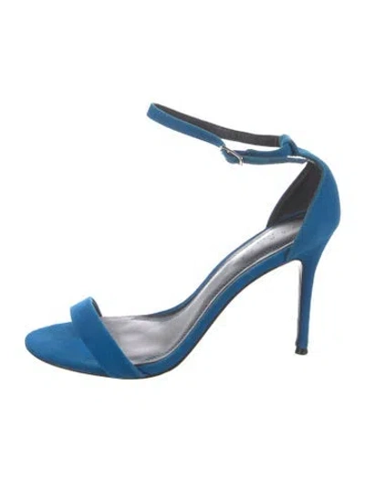 Pre-owned Sandro Suede Sandals In Blue