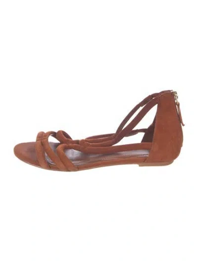 Pre-owned Sandro Suede Sandals In Brown