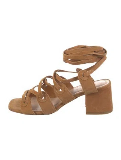 Pre-owned Sandro Suede Sandals In Brown