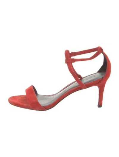 Pre-owned Sandro Suede Sandals In Red