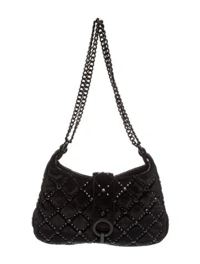 Pre-owned Sandro Suede Shoulder Bag In Black