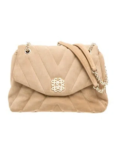 Pre-owned Sandro Suede Shoulder Bag In Neutral