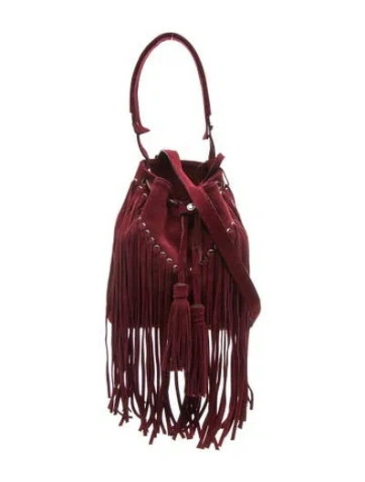 Pre-owned Sandro Suede Shoulder Bag In Red