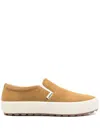 Sandro Split Leather Slip-ons In Brown