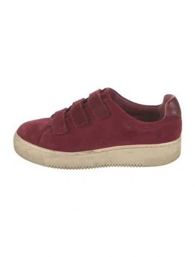 Pre-owned Sandro Suede Sneakers In Burgundy