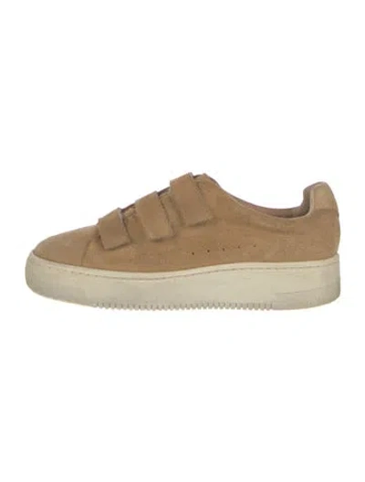 Pre-owned Sandro Suede Sneakers In Neutral
