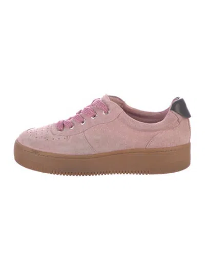 Pre-owned Sandro Suede Sneakers In Pink