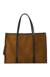 Sandro Womens  Large Suede Tote Bag In Camel