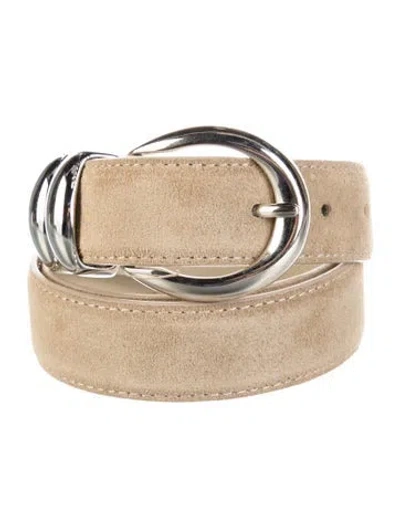 Pre-owned Sandro Suede Waist Belt In Neutrals
