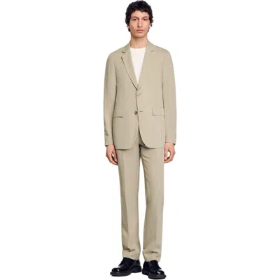 Sandro Suit Jacket In Light Kaki.