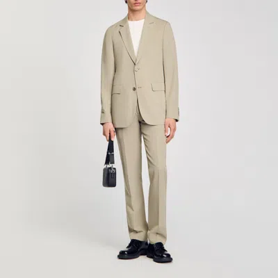 Sandro Suit Jacket In Light Kaki.