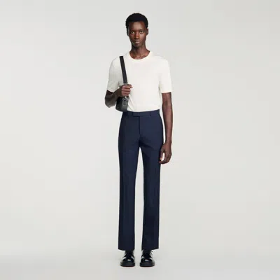 Sandro Suit Trousers In Wool In Blue