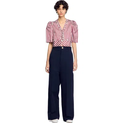 Sandro Suit Trousers In Navy Blue