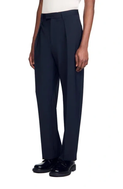 Sandro Suit Trousers In Navy Blue