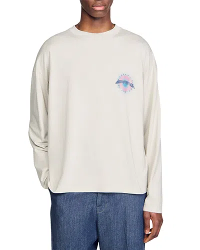 Sandro Sun Motif Tee In Vintage White