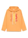 Sandro Graphic Oversized Pullover Hoodie In Orange
