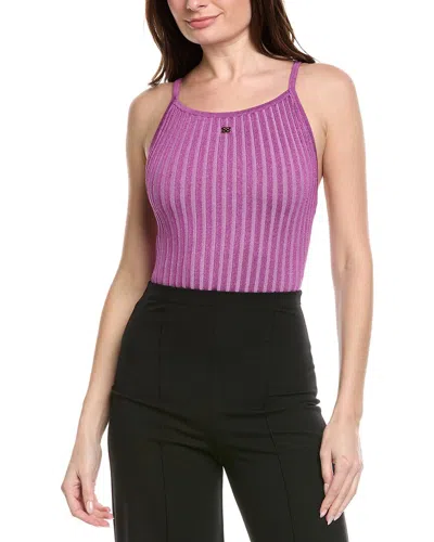 Sandro Sweater Bodysuit In Purple