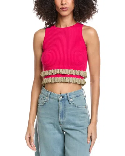 Sandro Sweater Tank Top In Animal Print