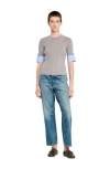 Sandro Sweater With Contrast Short Sleeves In Gray