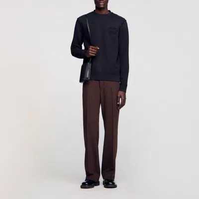 Sandro Sweatshirt À Patch In Black