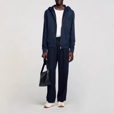 Sandro Sweatshirt À Patch In Blue