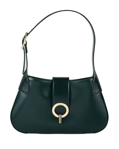 Sandro Sweet Janet Leather Shoulder Bag In Green