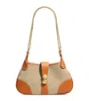 Sandro Womens Naturels Hardware-embellished Canvas And Leather Shoulder Bag In Beige