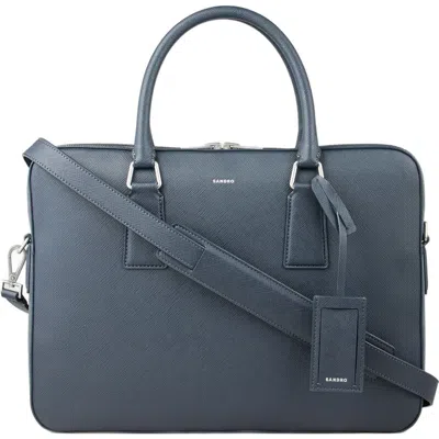 Sandro Synthetic Leather Briefcase In Fonte