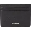 Sandro Synthetic Leather Cardholder In Black