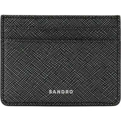 Sandro Synthetic Leather Cardholder In Graphites