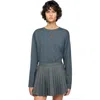 Sandro Ezrane Embroidered Long Sleeve Tee In Gray