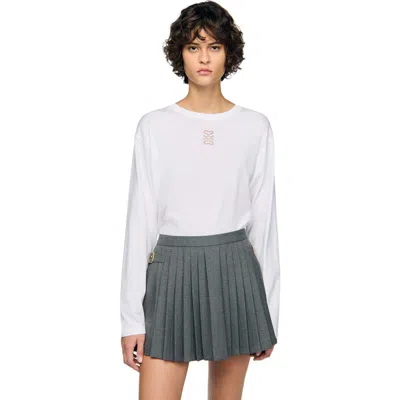 SANDRO SANDRO T-SHIRT WITH EMBROIDERY