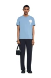 Sandro Cotton Flower Patch T-shirt In Blue