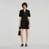 Sandro Tailored Collar Wraparound Dress In Black