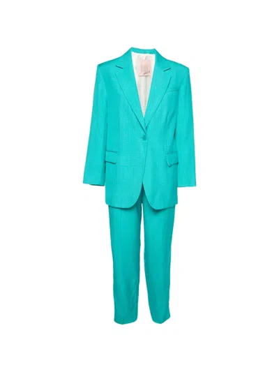 Pre-owned Sandro Tailored Notch-lapel Suit In Blue