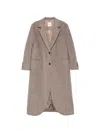 Sandro Tailored-collar Single-breasted Coat In Brown