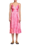 Sandro Paisley Wrap Maxi Dress In Pink/red