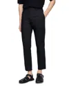 Sandro Talon Cotton Carrot Cut Pants In Black