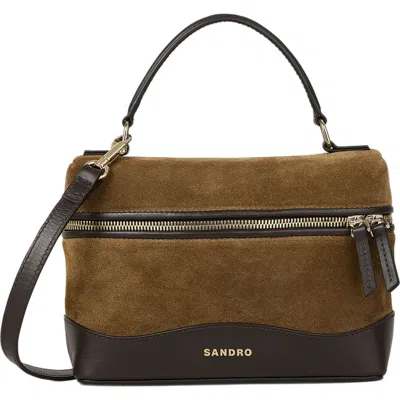 Sandro Tangolino Leather And Suede Vanity In Brown