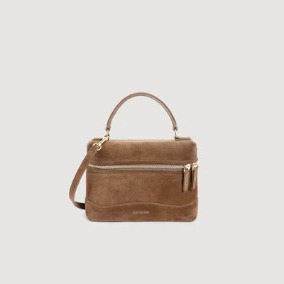 Sandro Tangolino Suede Bag In Brown
