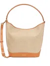 Sandro Canvas-leather Tangoso Bucket Bag In Neutrals