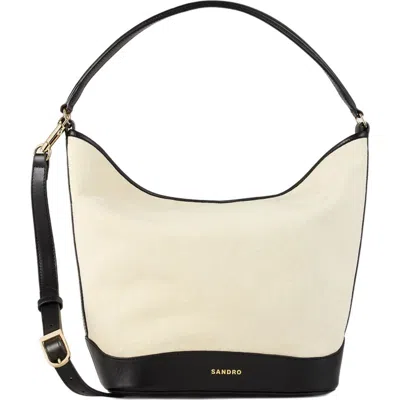 SANDRO SANDRO TANGOSO CANVAS BUCKET BAG