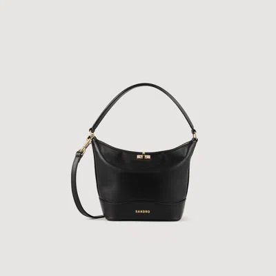 Sandro Tangoso Mini Leather Bag In Black