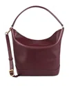 Sandro Logo-print Bucket Bag In Bordeaux