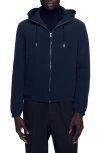 Sandro Technical Fabric Jacket In Navy Blue