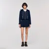 Sandro Technical Hooded Jacket In Blue