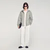Sandro Technical Hooded Zip-up Jacket In Silver