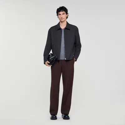 Sandro Technical Zip-up Jacket In Gray