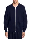Sandro Teddy Knit Jacket In Navy Blue