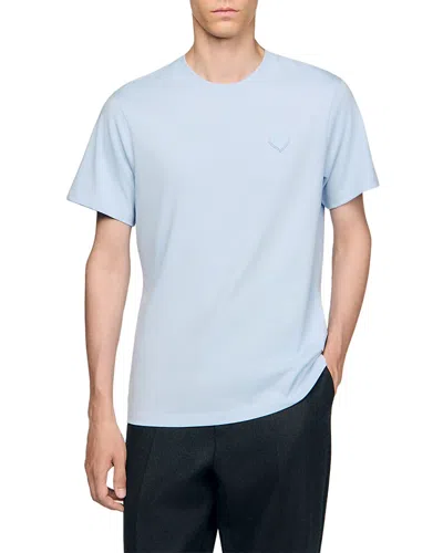 Sandro Tee With Heart Patch In Blue